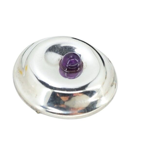Vintage RLM Robert Lee Morris Studio Sterling Silver Modernist Brooch W Amethyst - Picture 3 of 5